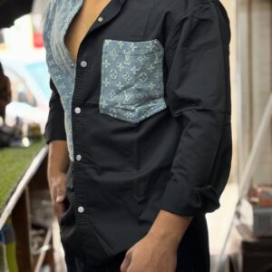 Black Structured Casual Shirt
